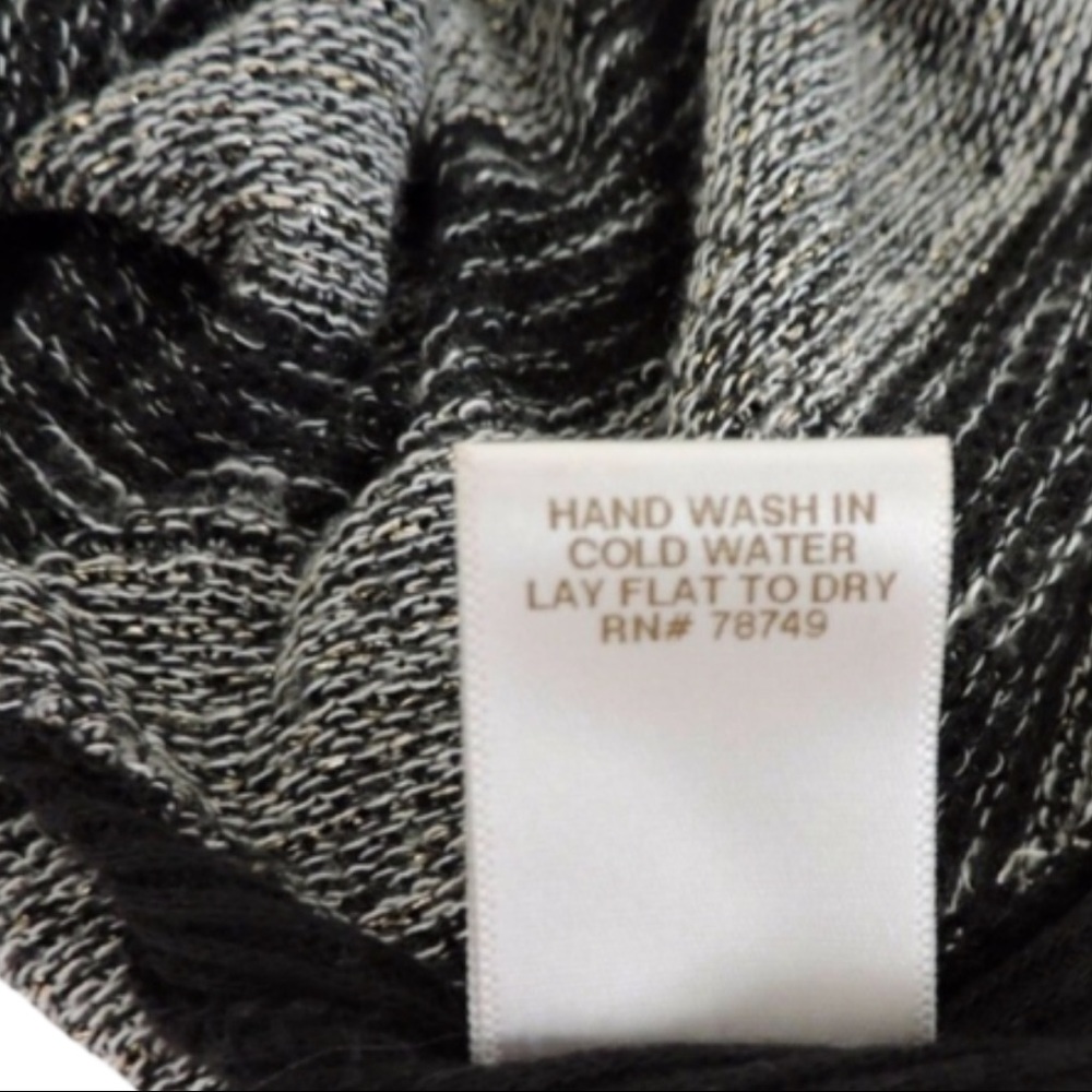 Arden B Long Sweater Black Silver Cowl Neck XS - Picture 5 of 6